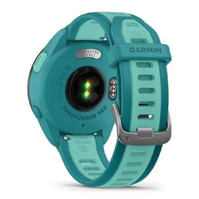 GARMIN Forerunner 165 Music Smart Watch (43mm., Turquoise/Aqua Case, Turquoise/Aqua Band)